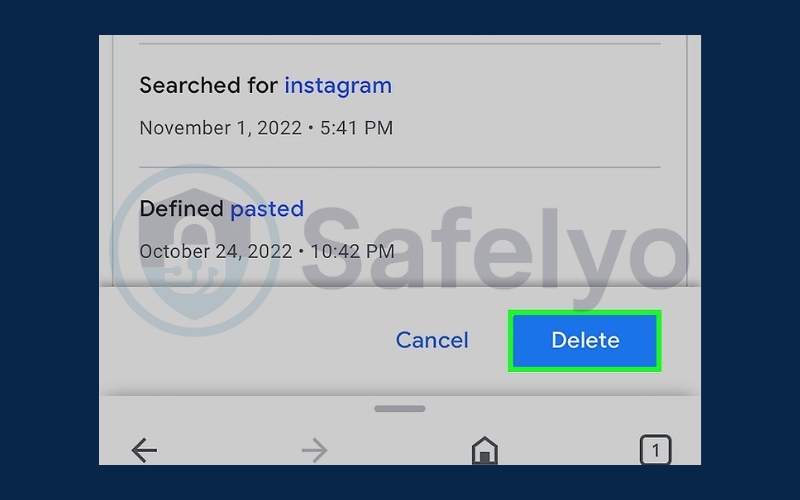 Click Delete