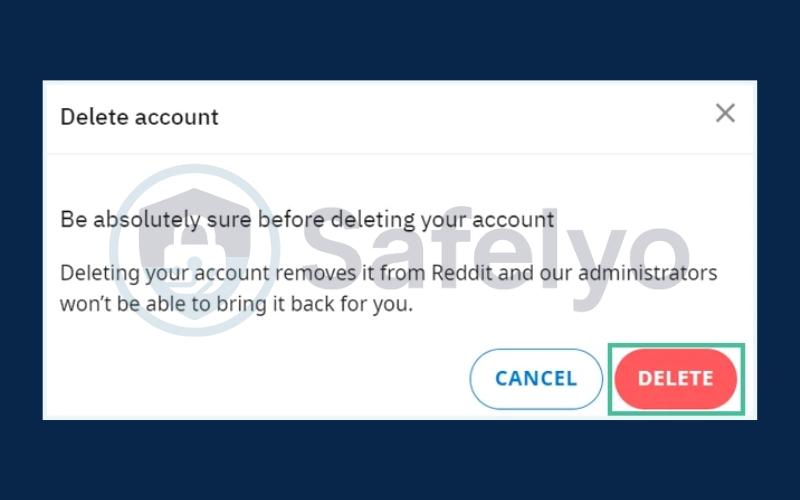 Click on Delete