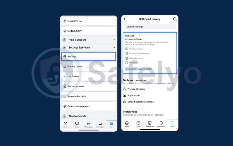 Go to Setting and choose Setting & privacy