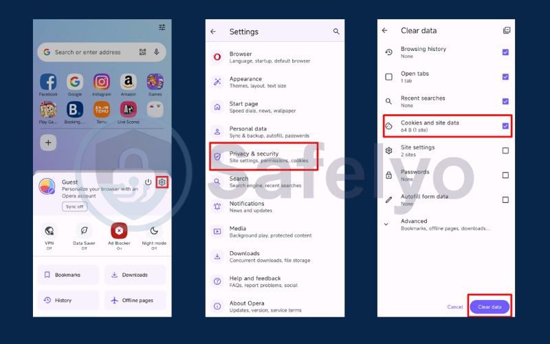 How to delete cookies in Opera Mobile How to delete cookies in Opera Mobile