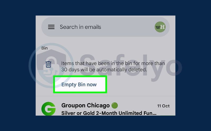 Tap Empty Bin Now