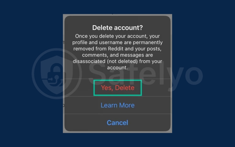 Tap on Yes, Delete