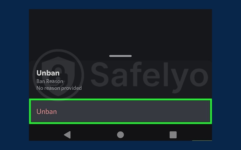 Unban the user