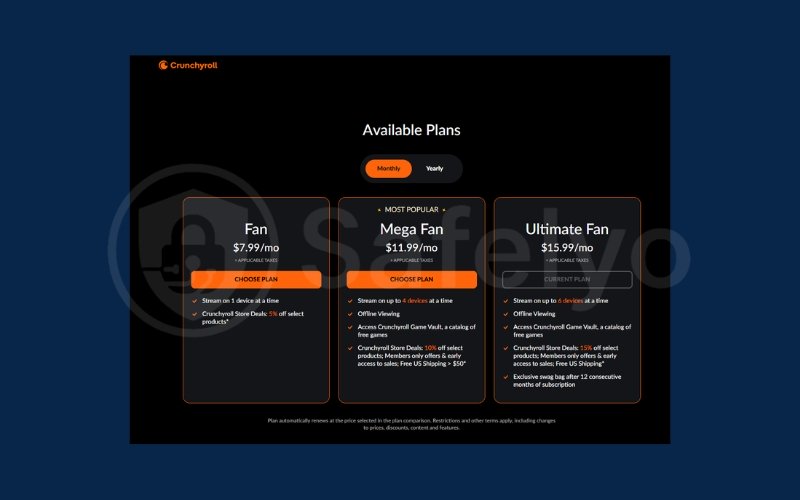 Upgrade to Crunchyroll premium 1