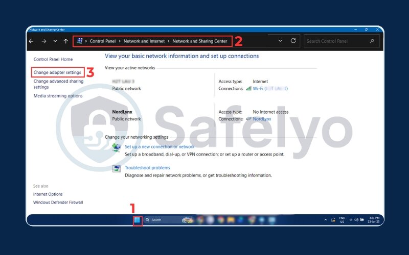 Accessing your network connections