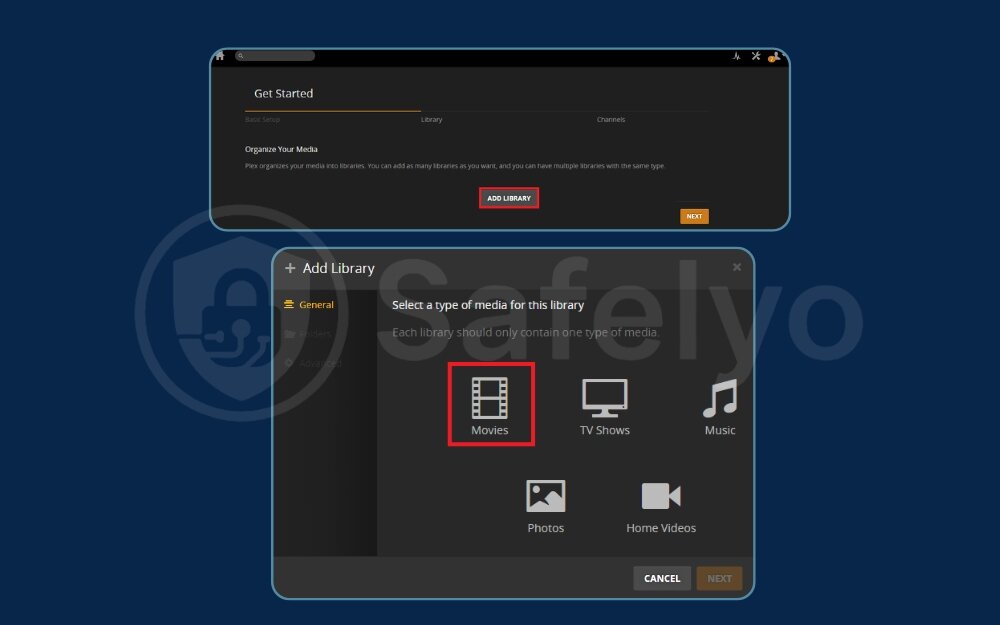 Add the Plex library