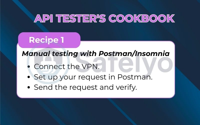 VPN integration recipes to manual testing with Postman/Insomnia