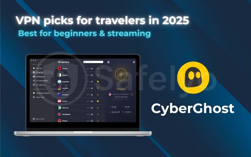 Best for beginners streaming: Cyberghost Best for beginners streaming: Cyberghost