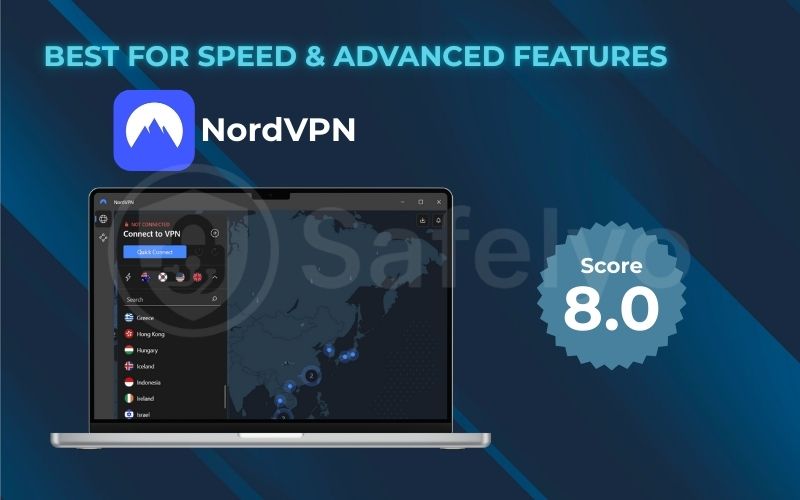 Best for speed and advanced features: NordVPN