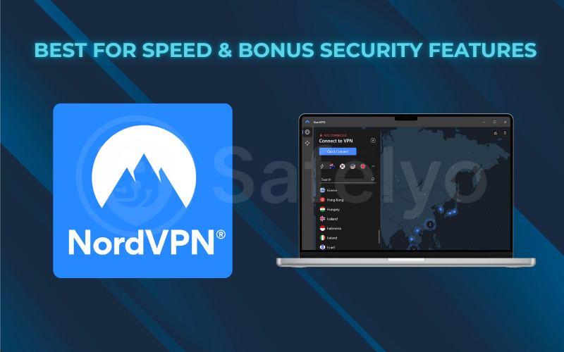 Best for speed & bonus security features: NordVPN