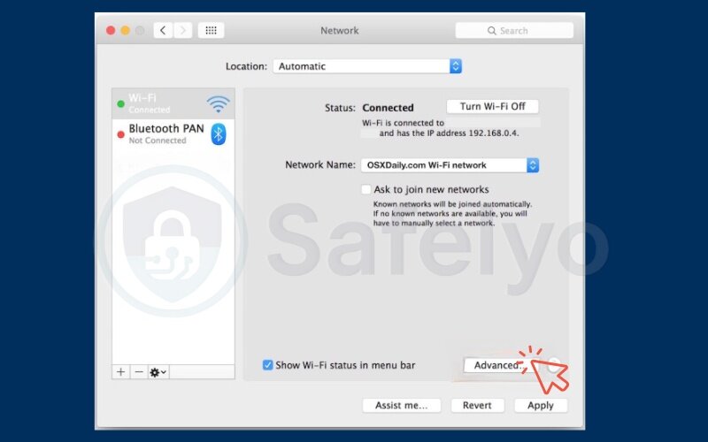 Change DNS settings on MacOS