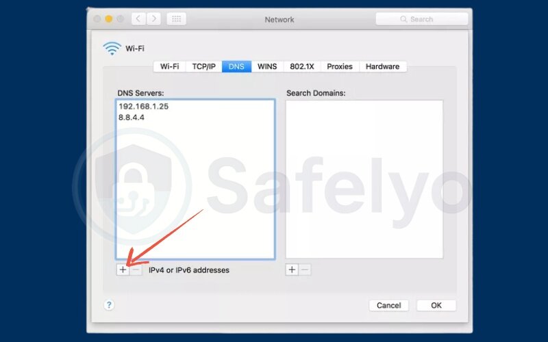 Change DNS settings on MacOS
