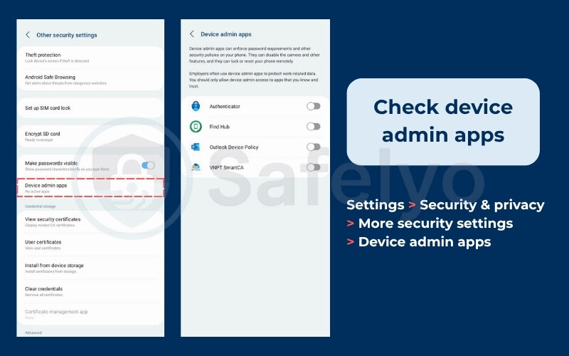 Check device admin apps