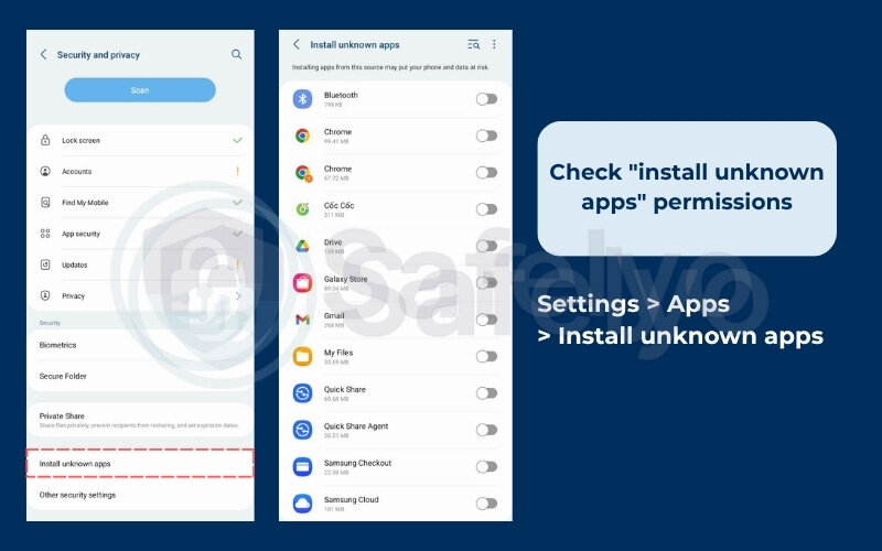 Check "install unknown apps" permissions