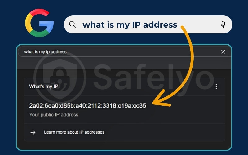 Checking your IP address by searching on a search engine