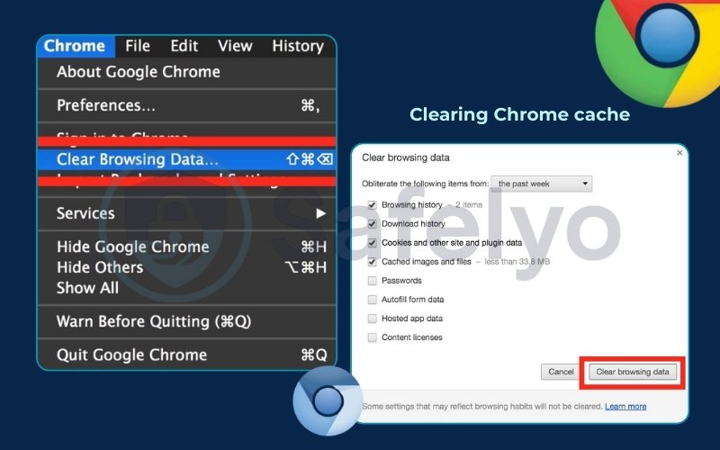 Clearing Chrome Cache Clearing Chrome Cache