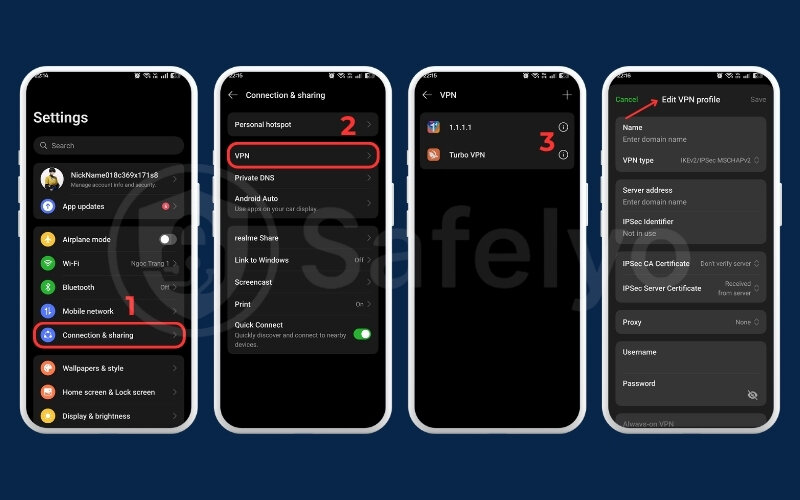 Configuring Android's built-in VPN client