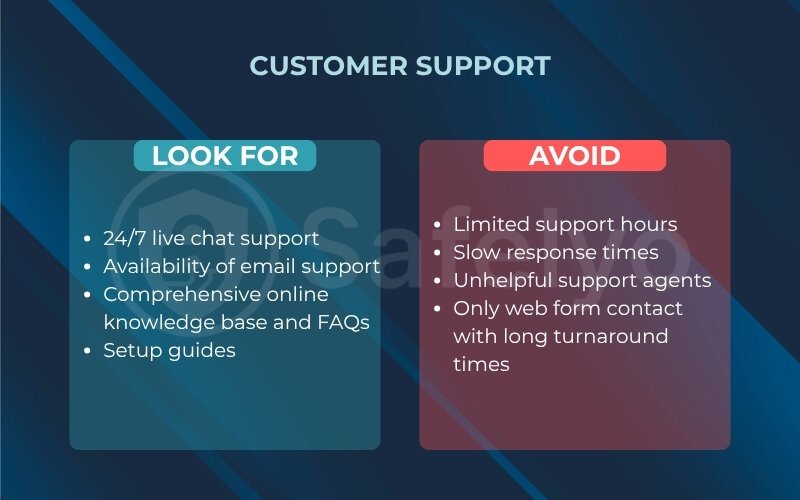 Consider customer support when choosing a VPN for streaming