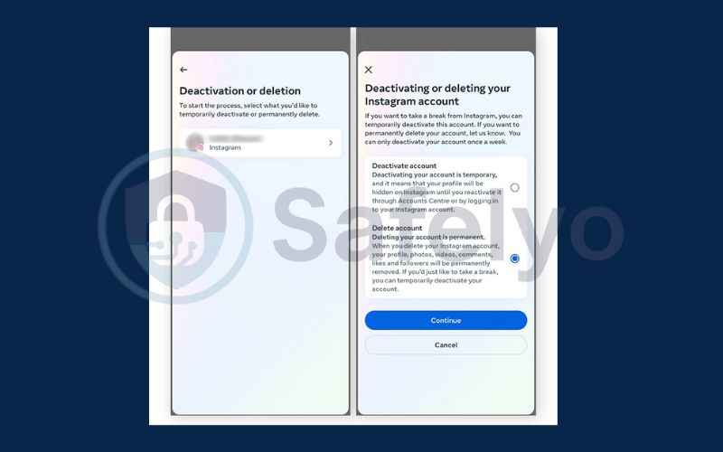 Delete Instagram account via mobile app 3 Delete Instagram account via mobile app 3
