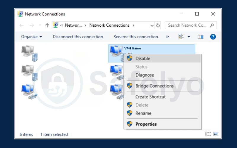 How to turn off vpn on computer -Disconnect from network connections