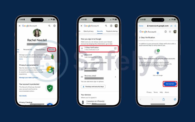 Enable two factor authentication in Gmail on mobile 2 Enable two factor authentication in Gmail on mobile 2
