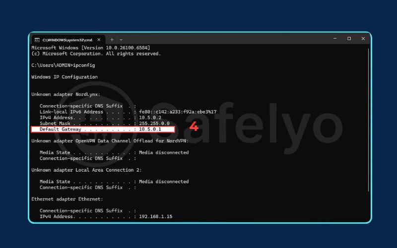 Find your router’s IP address On Windows (3)