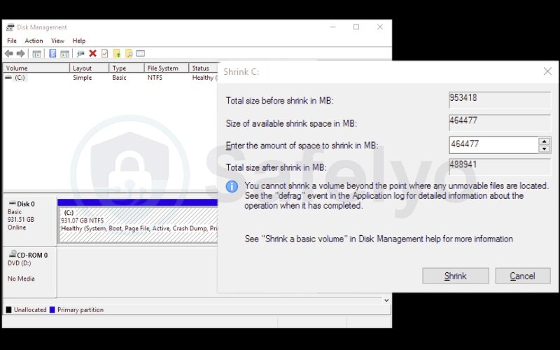 Step 1 – Free up disk space in Windows