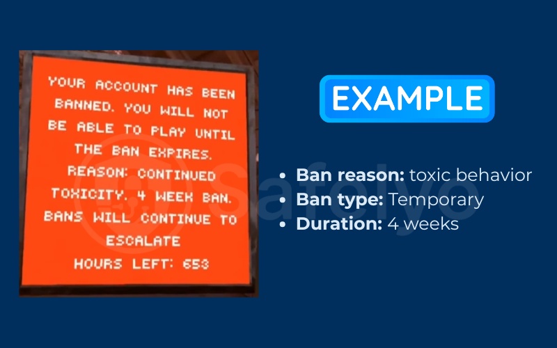 Gather details from the red ban message