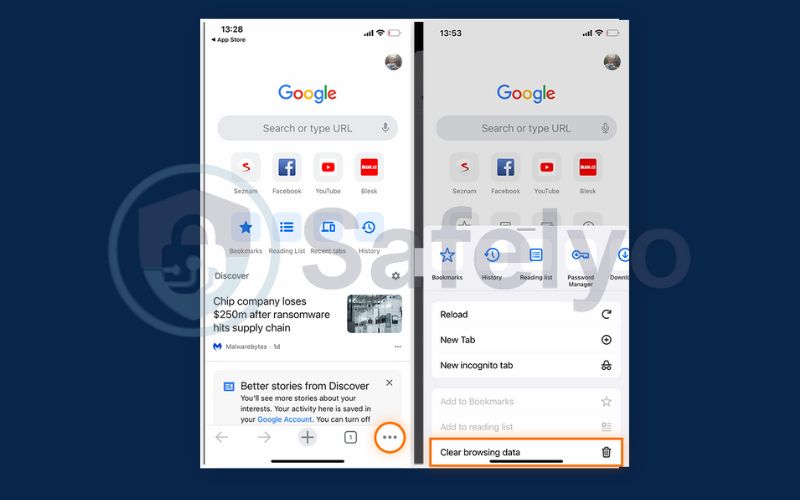 How to clear cache on Chrome for Iphone 1 How to clear cache on Chrome for Iphone 1