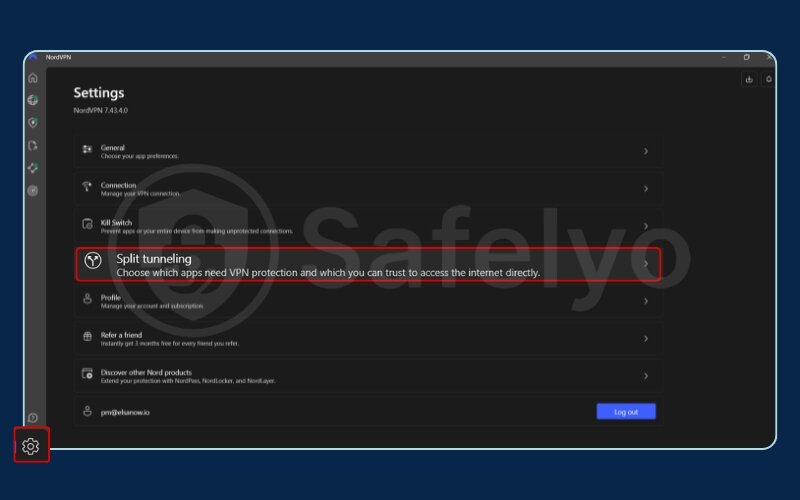 How to enable split tunneling for Weave on NordVPN