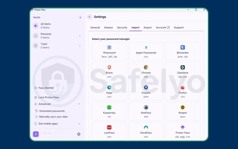 How to import passwords to Proton Pass from other managers