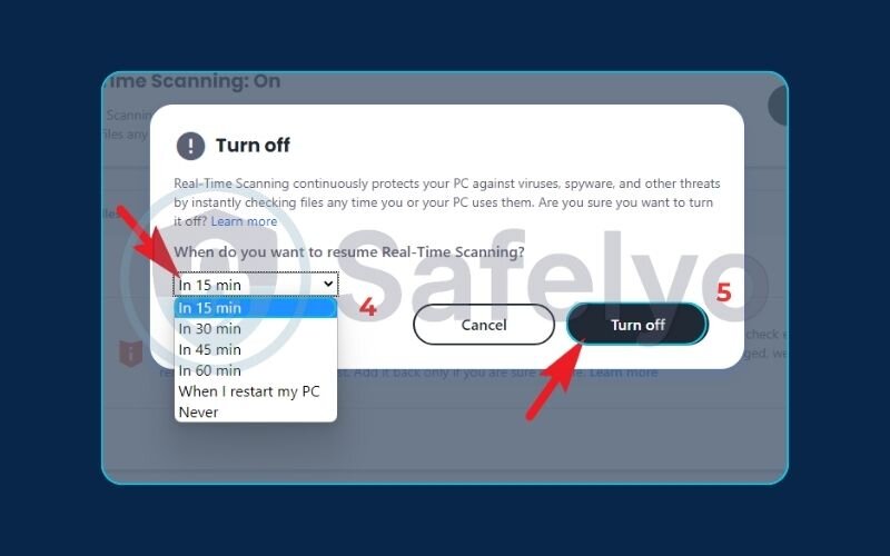 How to temporarily disable McAfee features on Windows 10 & 11 (3)