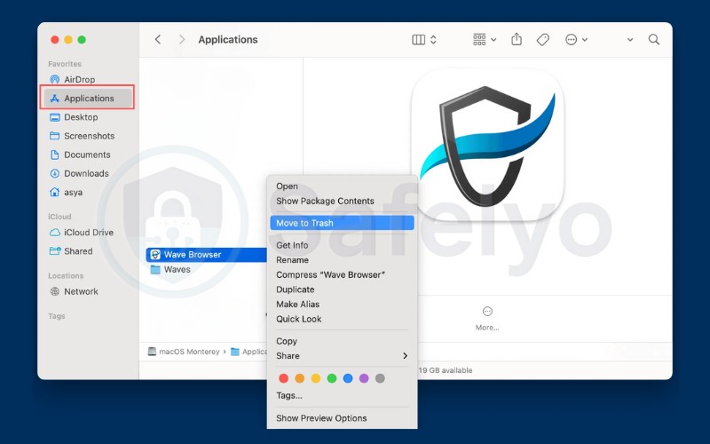 How to uninstall Wave Browser on Mac