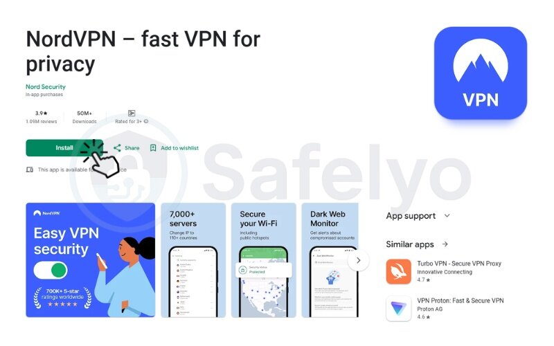 Install an Android VPN app