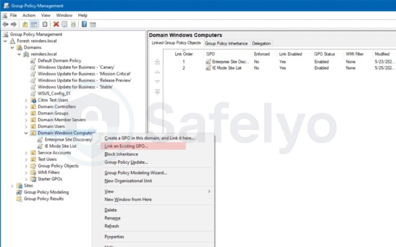 Linking GPOs and processing order