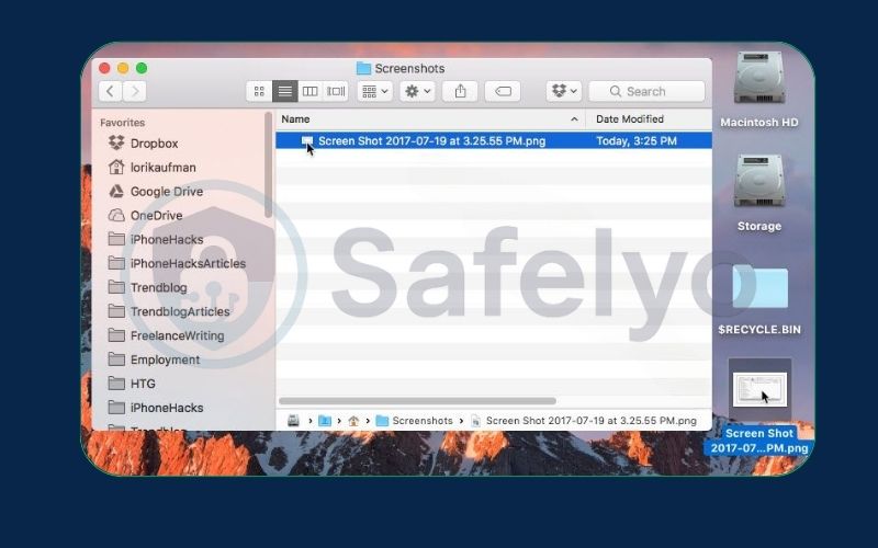 MacOS saves your screenshots to the Desktop MacOS saves your screenshots to the Desktop
