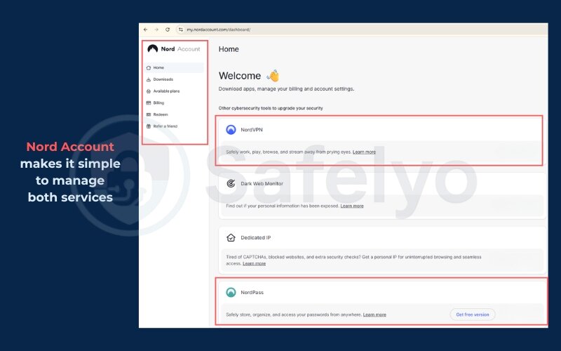 Nord Account makes it simple to manage both services