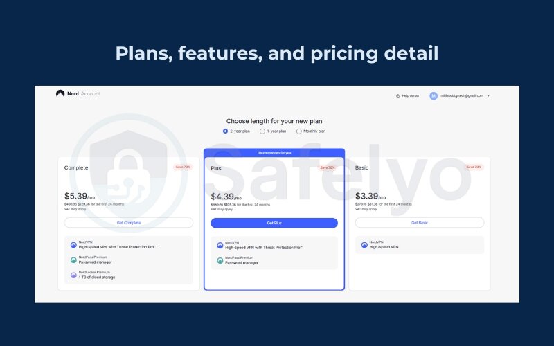 Choose a plan and complete your purchase