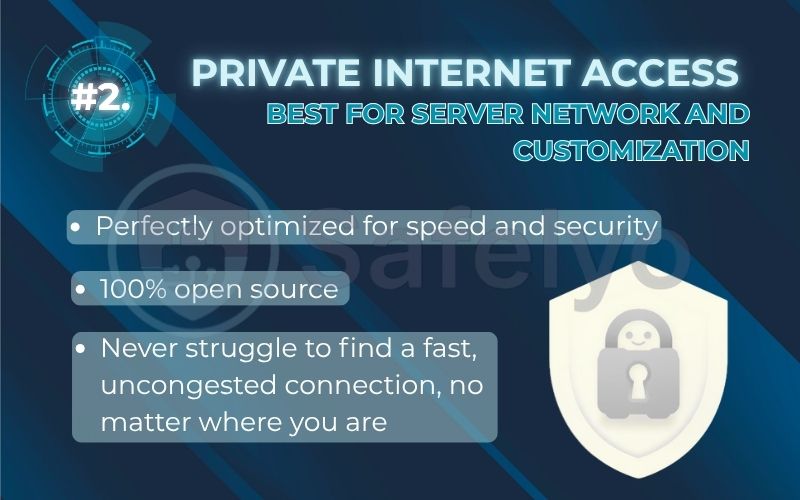 Rank 2 - Private Internet Access (PIA): Best for server network and customization Rank 2 - Private Internet Access (PIA): Best for server network and customization