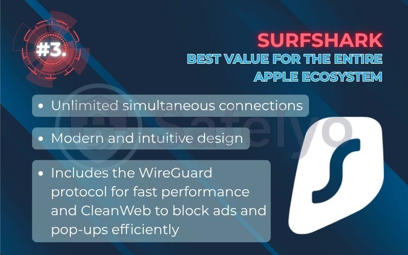 Rank 3 - Surfshark: Best value for the entire Apple ecosystem