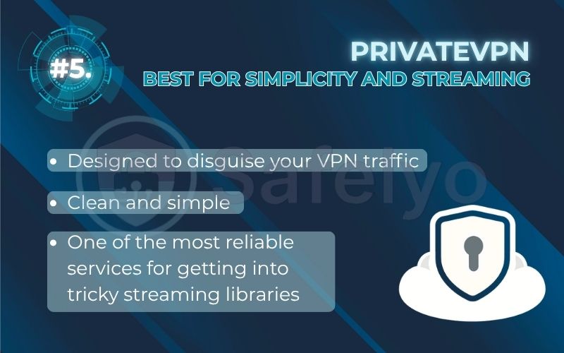 Rank 5 - PrivateVPN: Best for simplicity and streaming Rank 5 - PrivateVPN: Best for simplicity and streaming