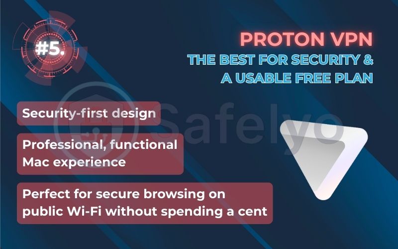 Rank 5 - Proton VPN: The best for security & a usable free plan Rank 5 - Proton VPN: The best for security & a usable free plan