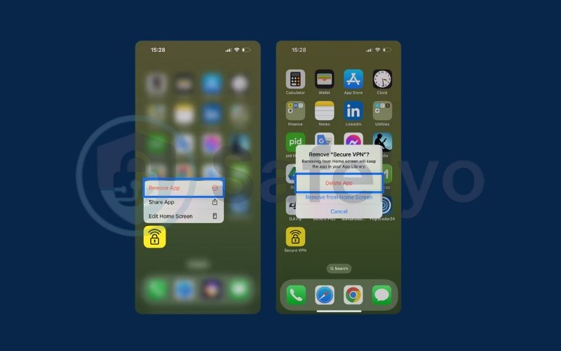 Remove VPN app from your iPhone Remove VPN app from your iPhone