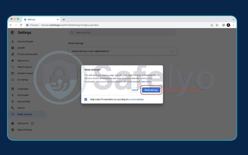 Reset Chrome settings to default (3)