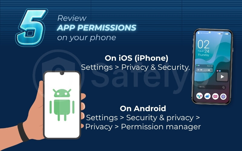 Review app permissions on your phone