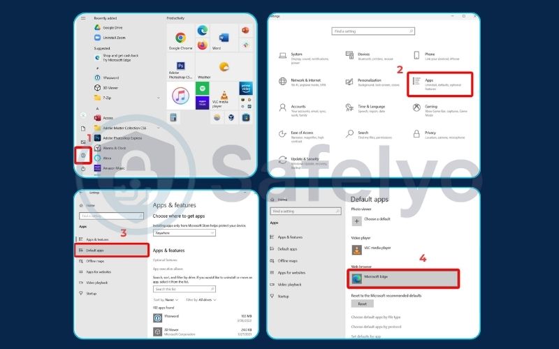 Set your default browser in system settings on Windows 10 Set your default browser in system settings on Windows 10