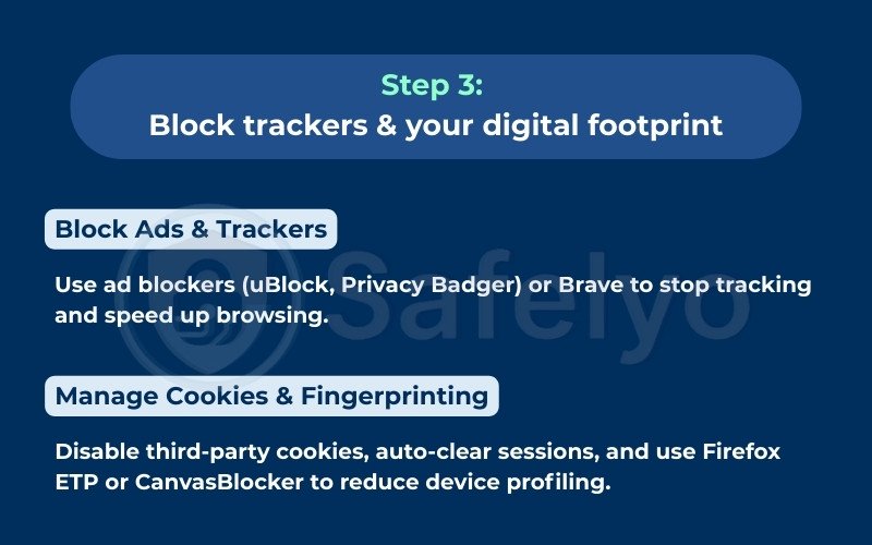 Step 3: Block trackers & your digital footprint