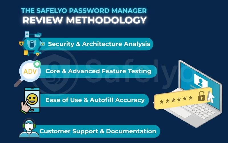 The Safelyo password manager review methodology