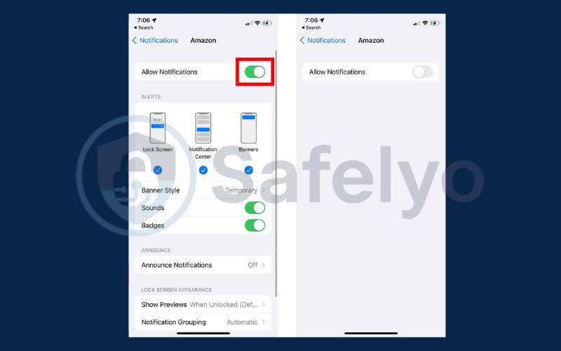 Turn off notifications for individual apps 2