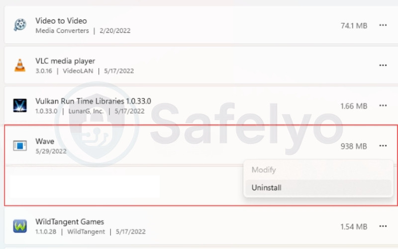 How to uninstall wave browser